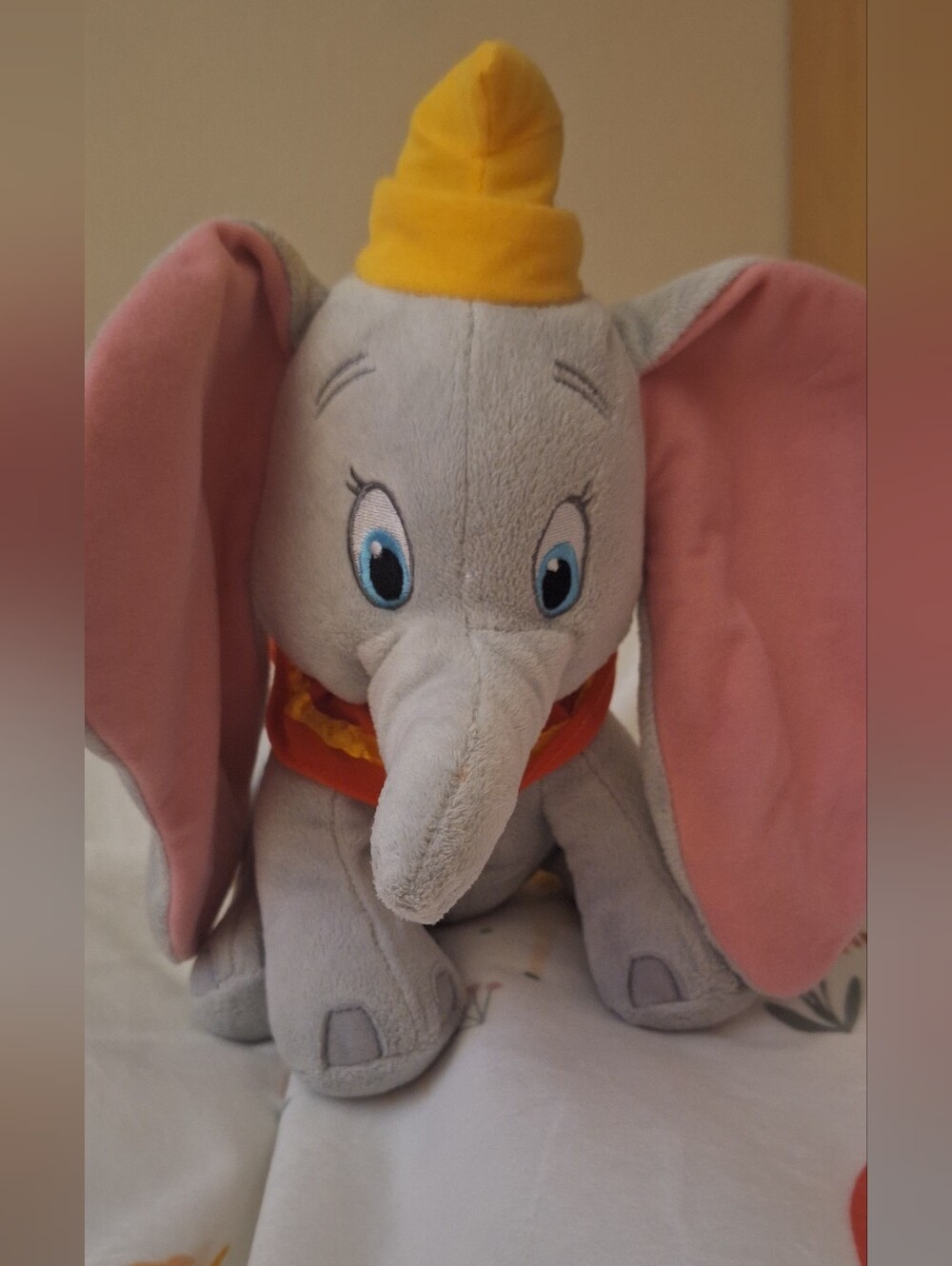Disney Dumbo Plush - Gray with Pink Ears and Yellow Hat